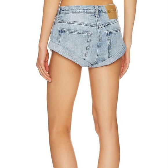 One Teaspoon Bandit Low Waist Denim Short in Fresh Blue Sz 23 - Picture 4 of 4